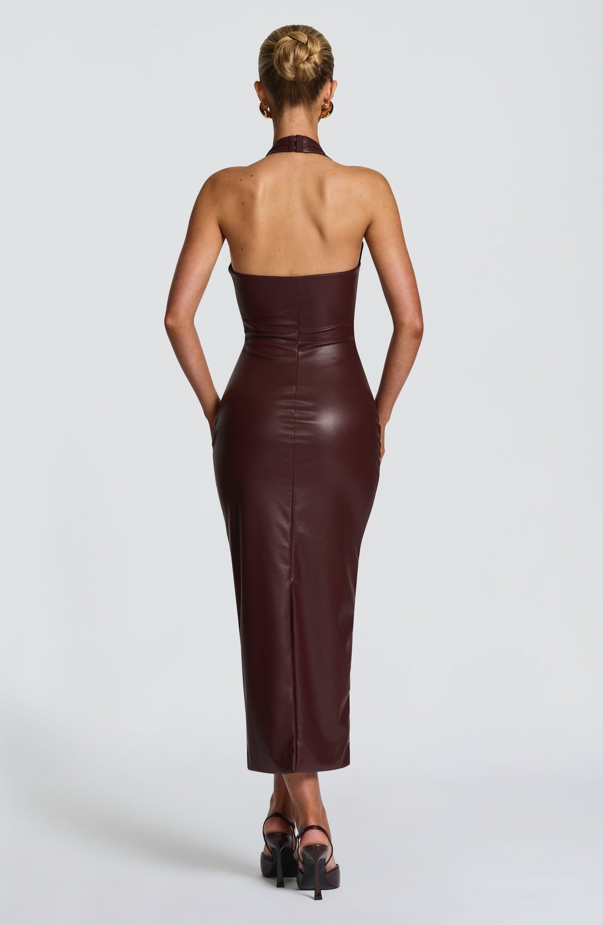 Ainsley Midi Dress - Burgundy - Napalia