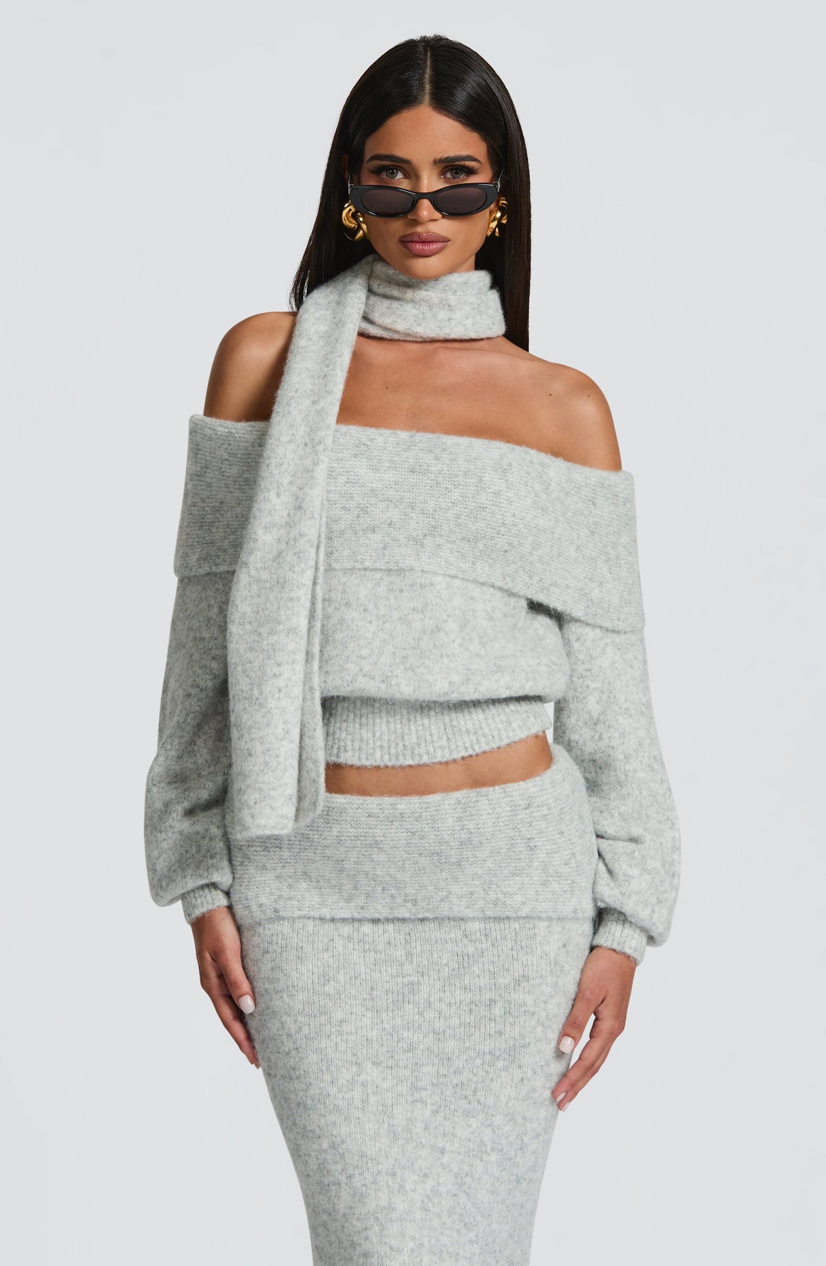 Andie Top - Light Grey Marl - Napalia