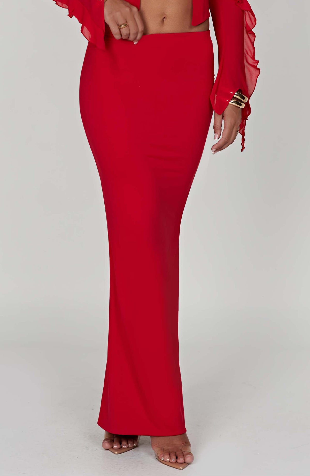 Astrid Maxi Skirt - Red - Napalia
