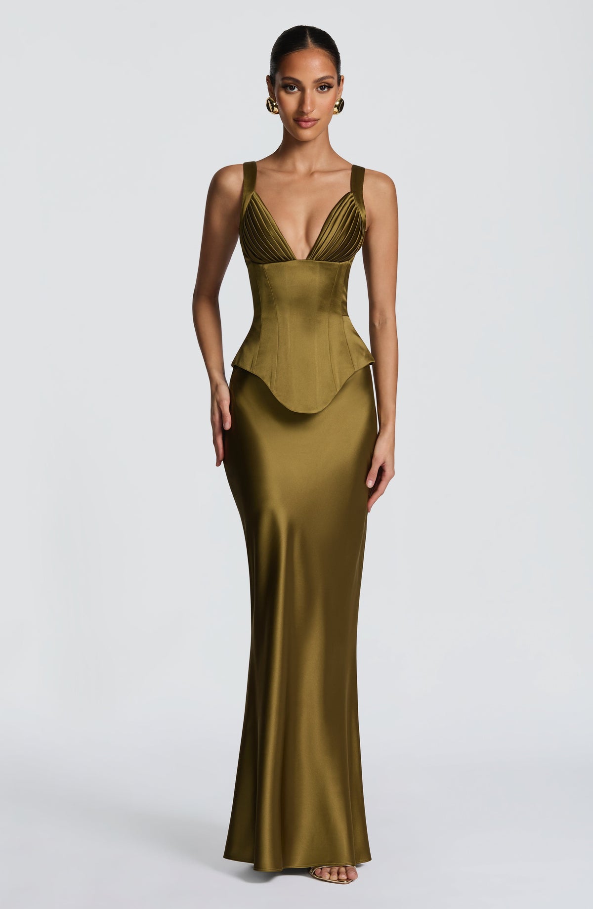 Atlanta Maxi Skirt - Deep Olive - Napalia