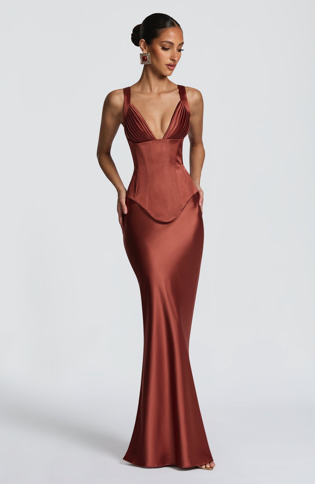 Atlanta Maxi Skirt - Rust - Napalia