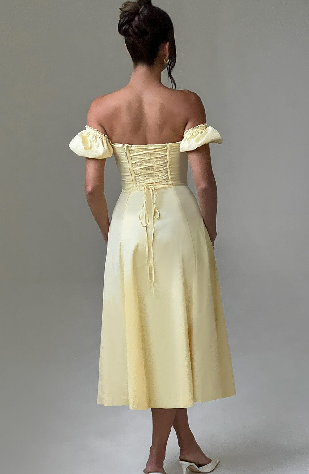 Courtney Midi Dress - Lemon - Napalia