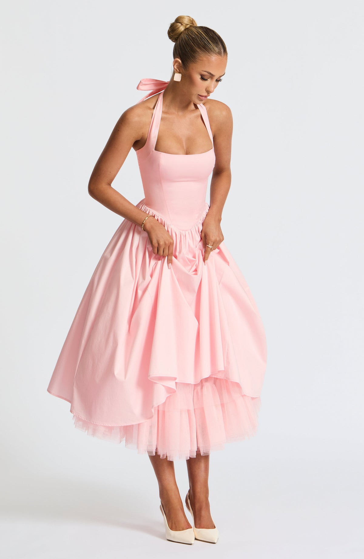 Cressida Midi Dress - Blush - Napalia