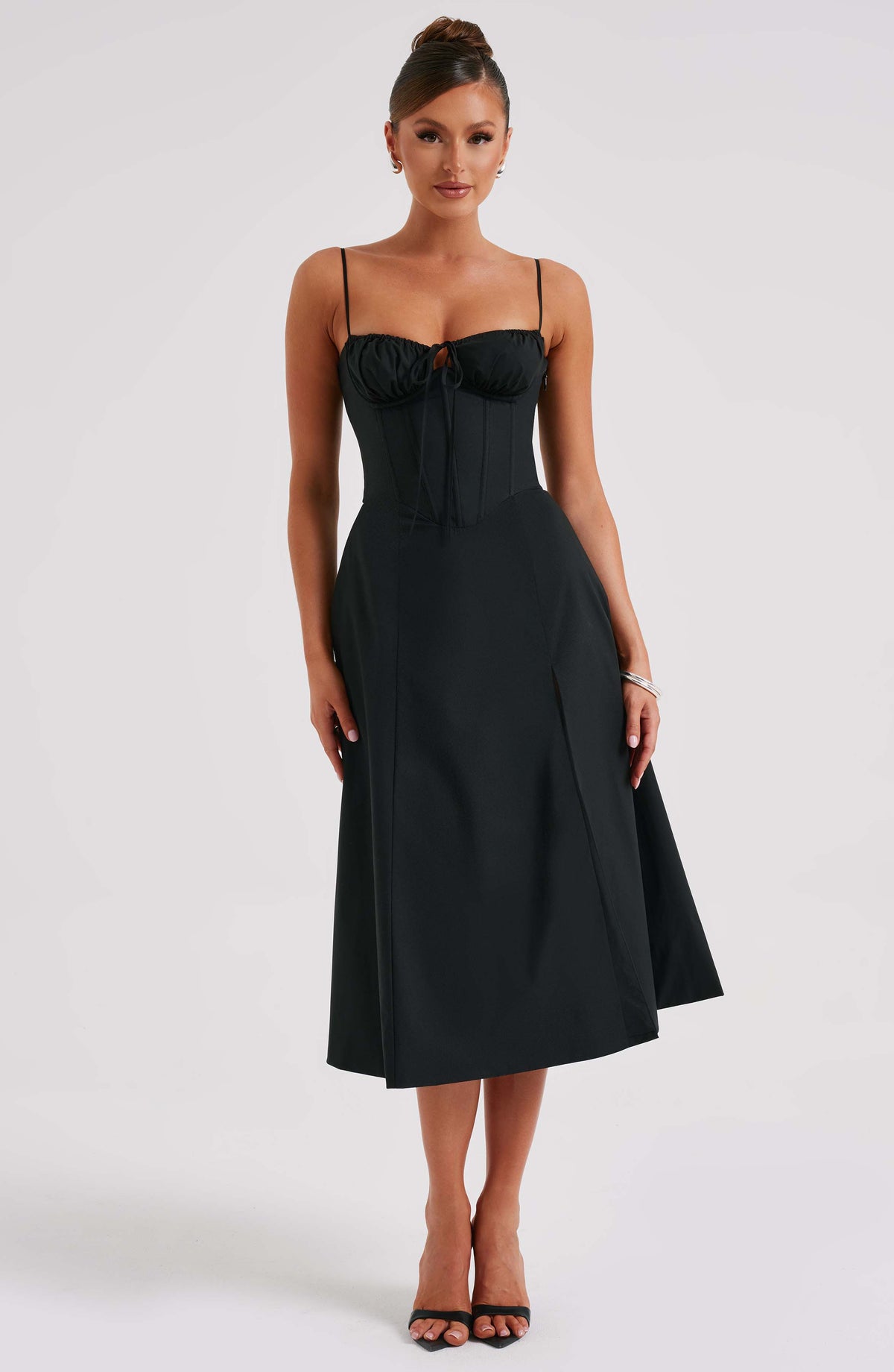 Deanna Midi Dress - Black - Napalia