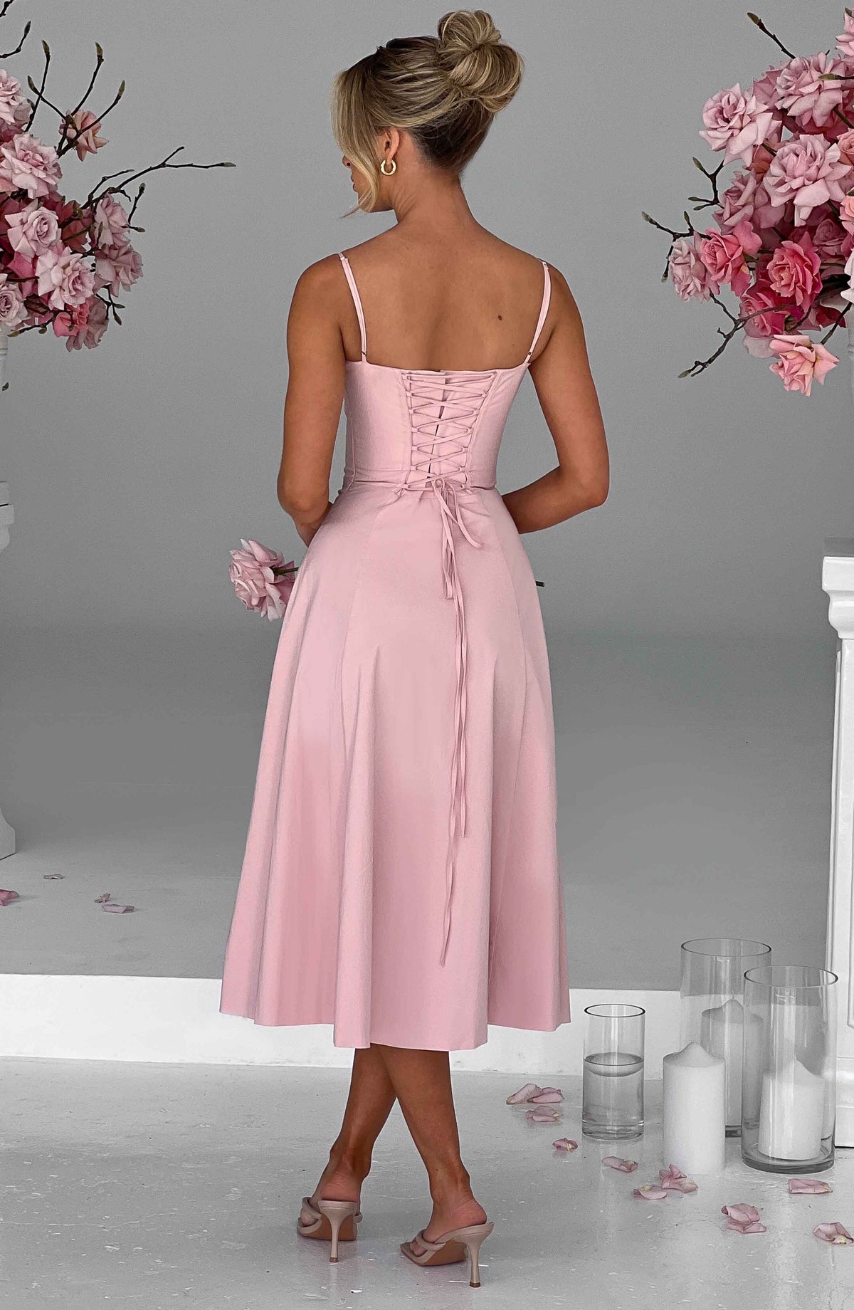 Deanna Midi Dress - Blush - Napalia