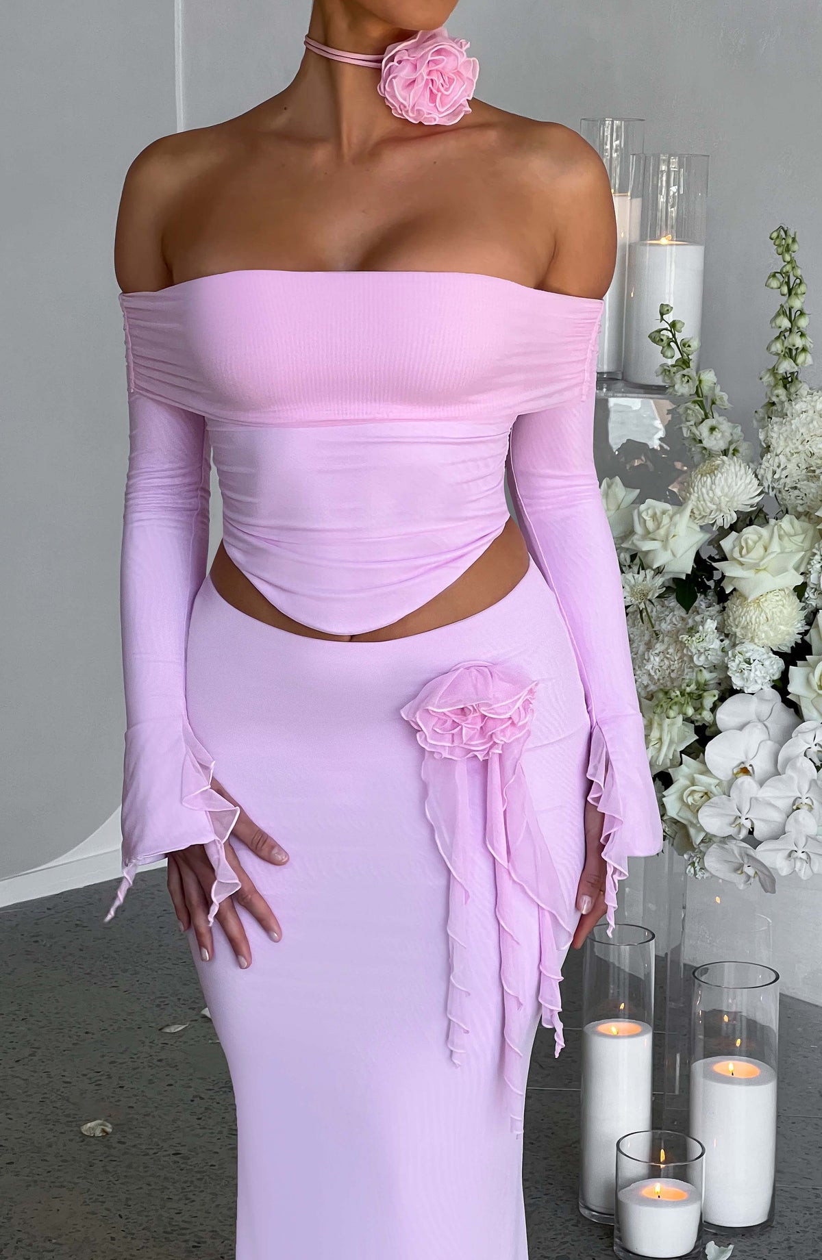 Deema Maxi Skirt - Pink - Napalia