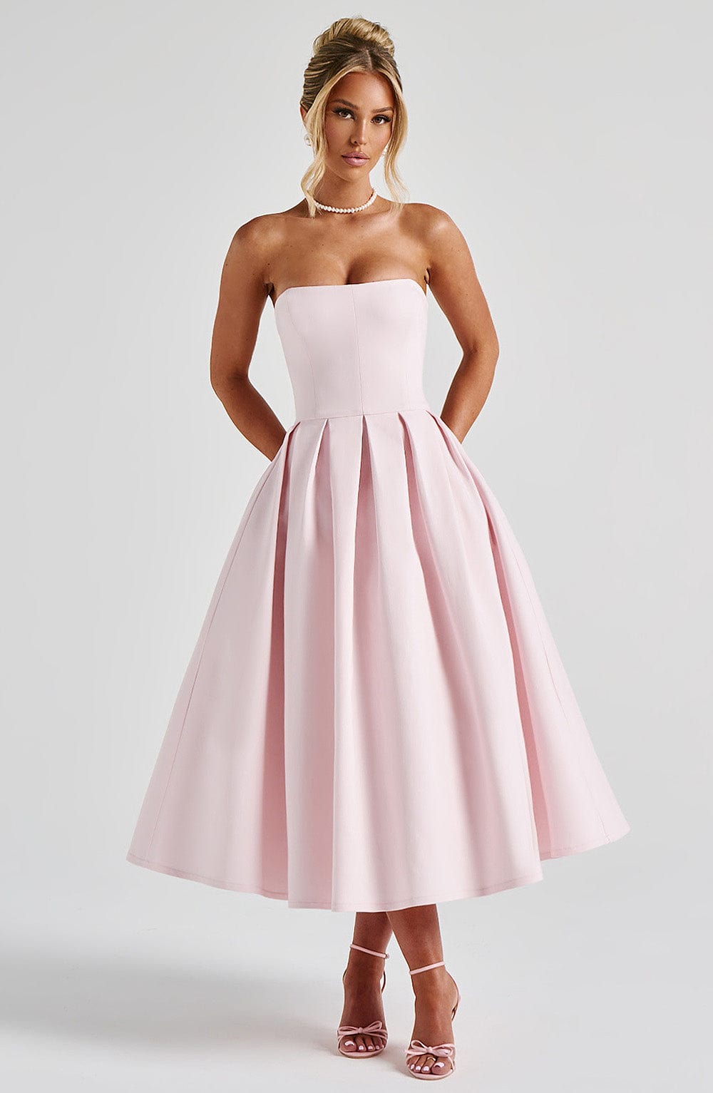 Edith Midi Dress - Blush - Napalia