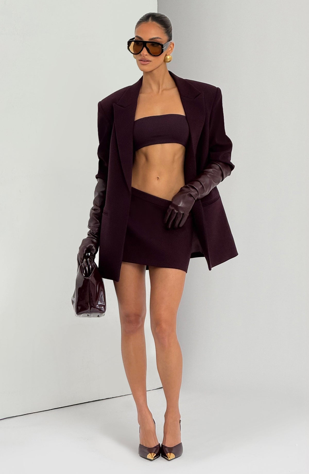 Edna Mini Skirt - Plum - Napalia