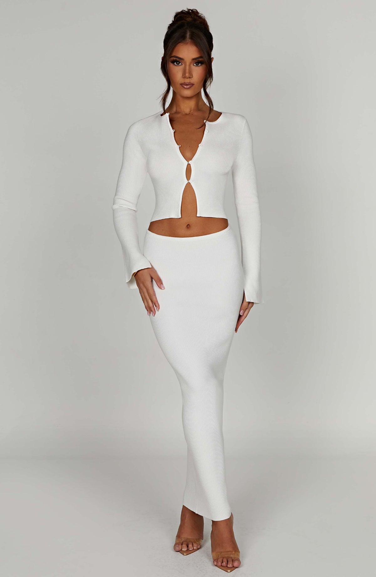 Elia Maxi Skirt - White - Napalia