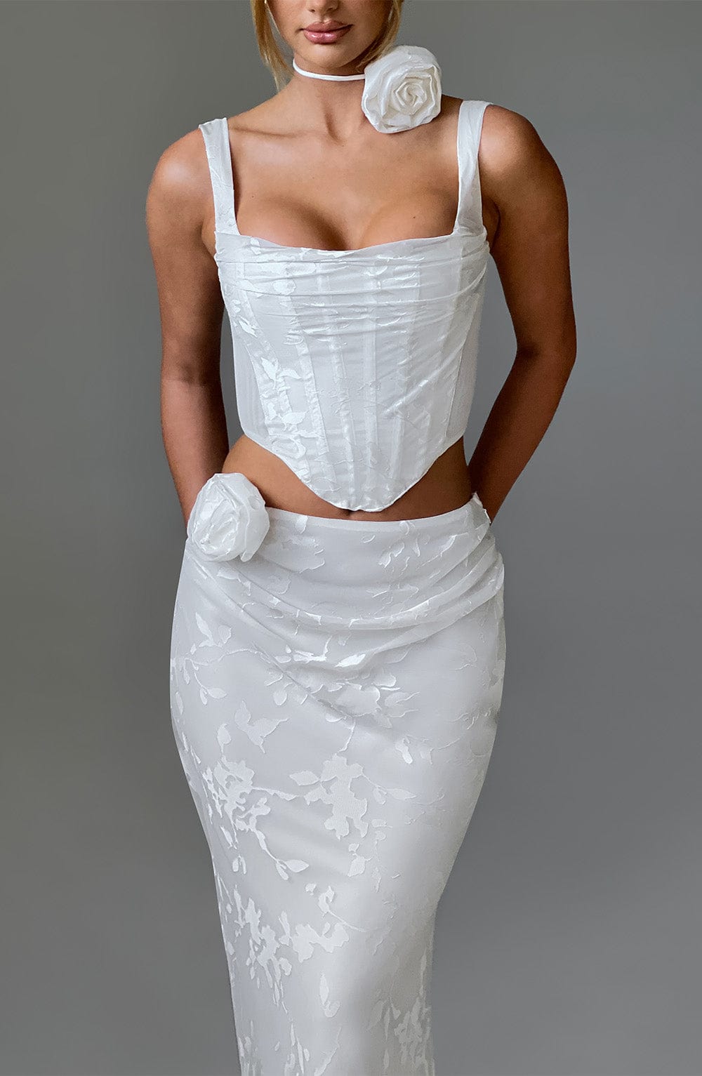 Elizabeth Floral Choker - Ivory - Napalia