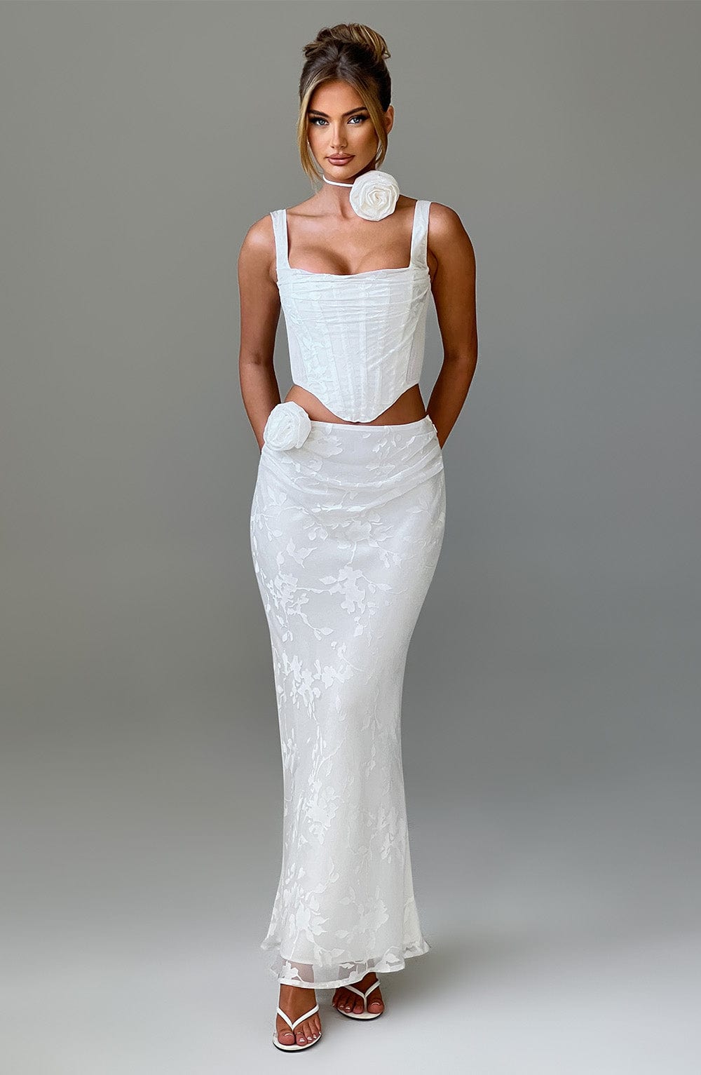 Elizabeth Maxi Skirt - Ivory - Napalia