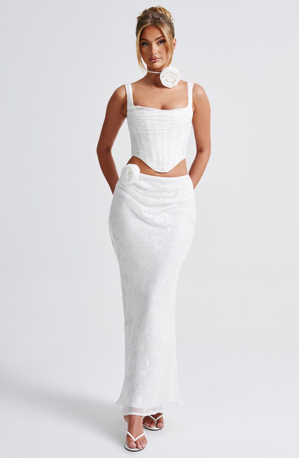 Elizabeth Maxi Skirt - Ivory - Napalia
