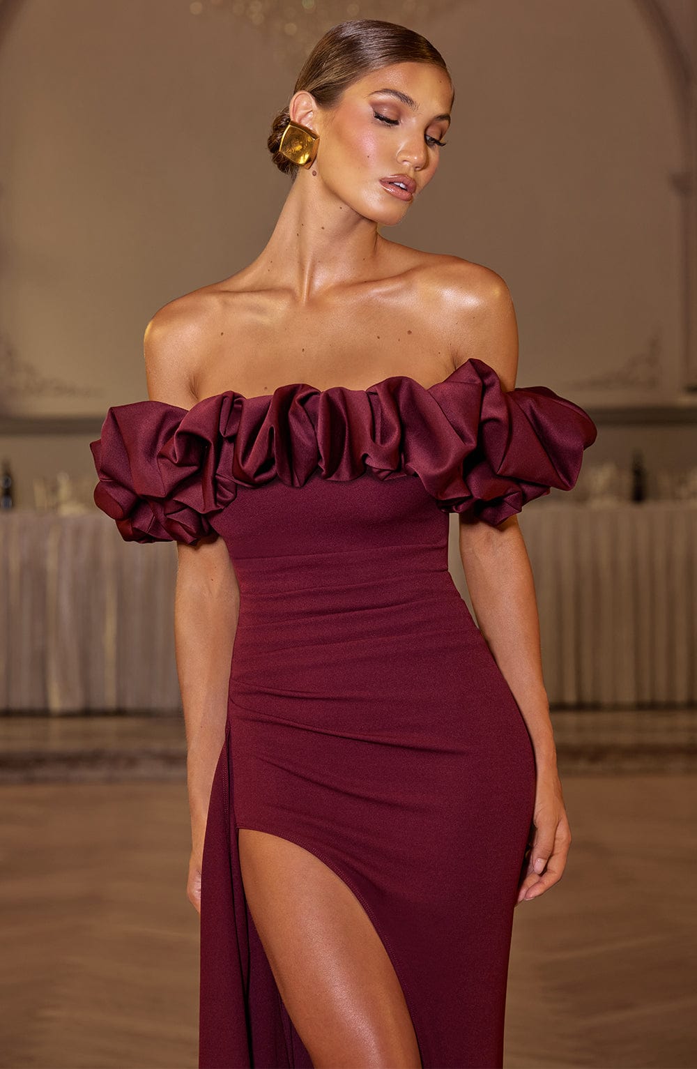 Elsie Maxi Dress - Cherry Lacquer - Napalia