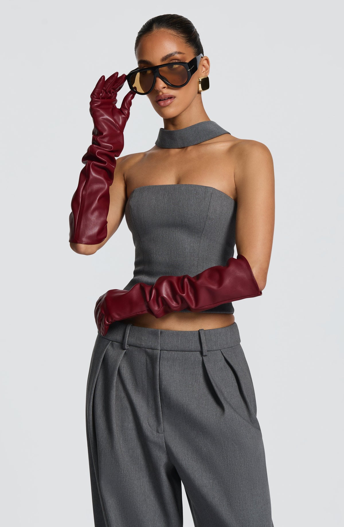 Frankie Gloves - Burgundy - Napalia