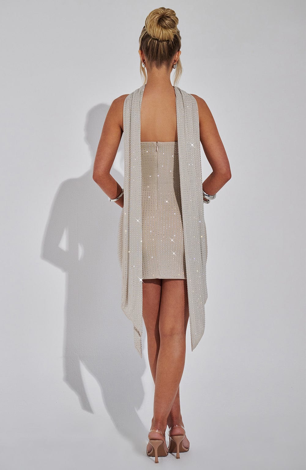 Ginni Mini Dress - Silver/Nude - Napalia