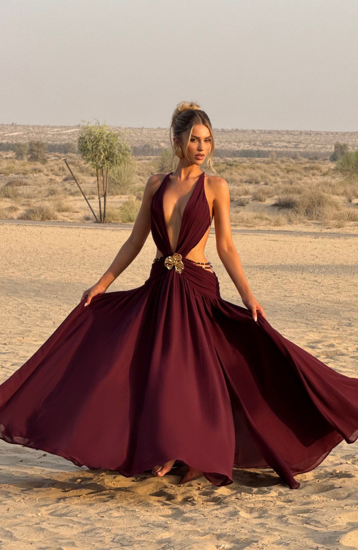 Indianna Maxi Dress - Cherry Lacquer - Napalia