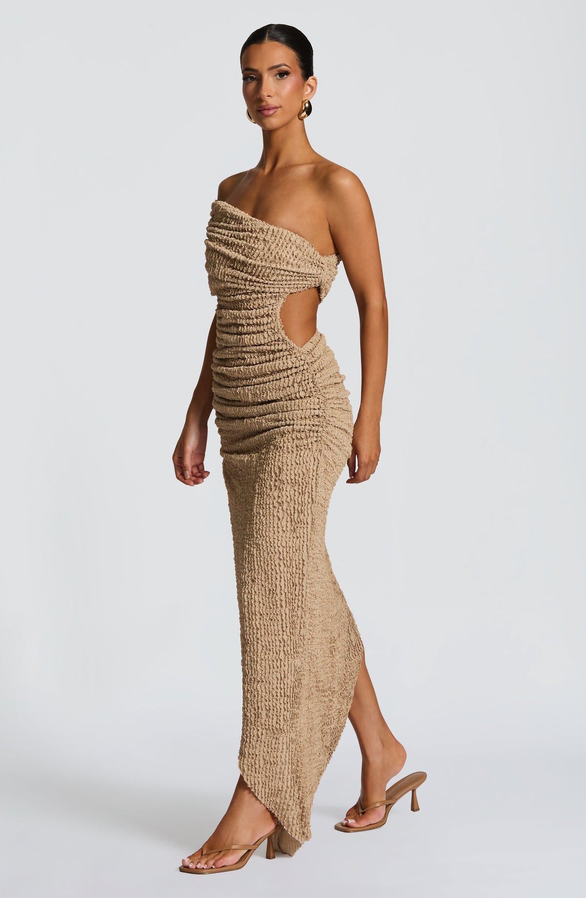 Laverna Midi Dress - Beige - Napalia