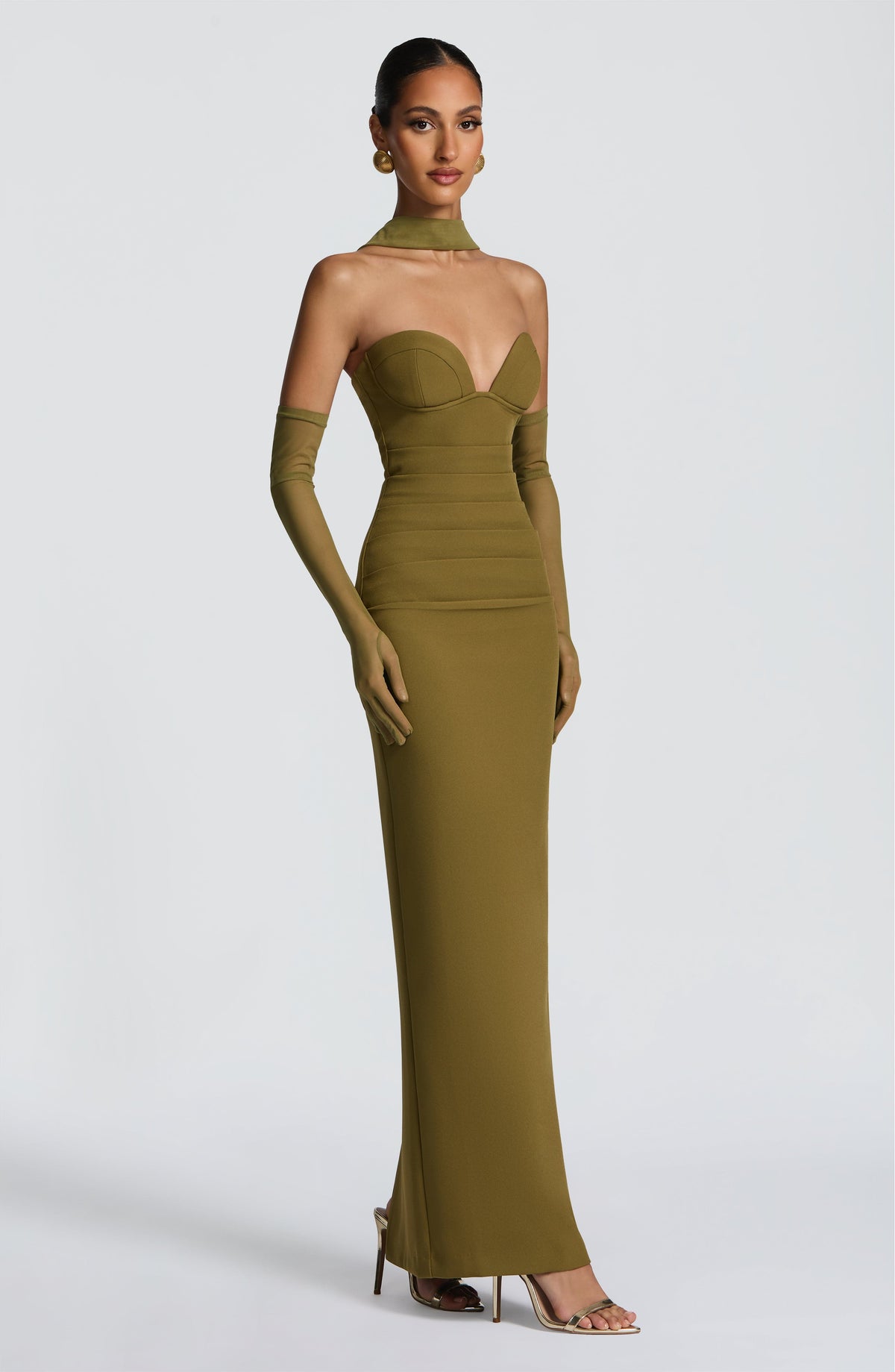 Lindsey Maxi Dress - Deep Olive - Napalia