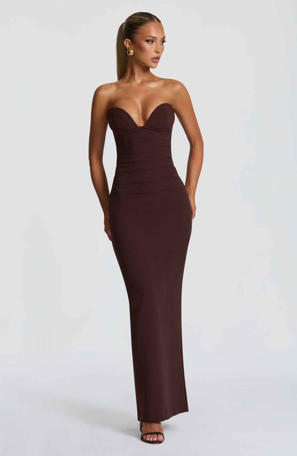 Lindsey Maxi Dress - Plum Brown - Napalia