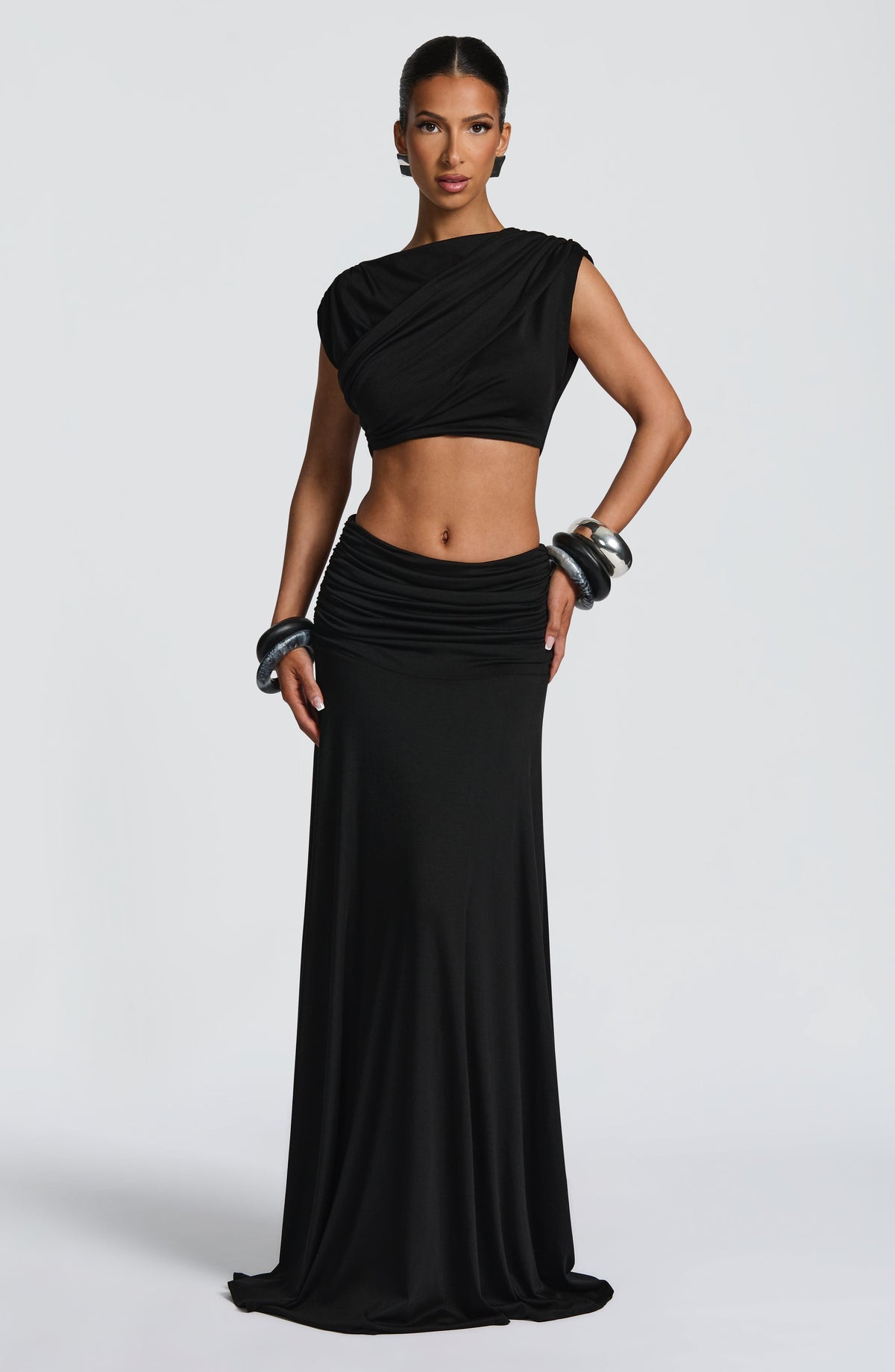 Paige Maxi Skirt - Black - Napalia