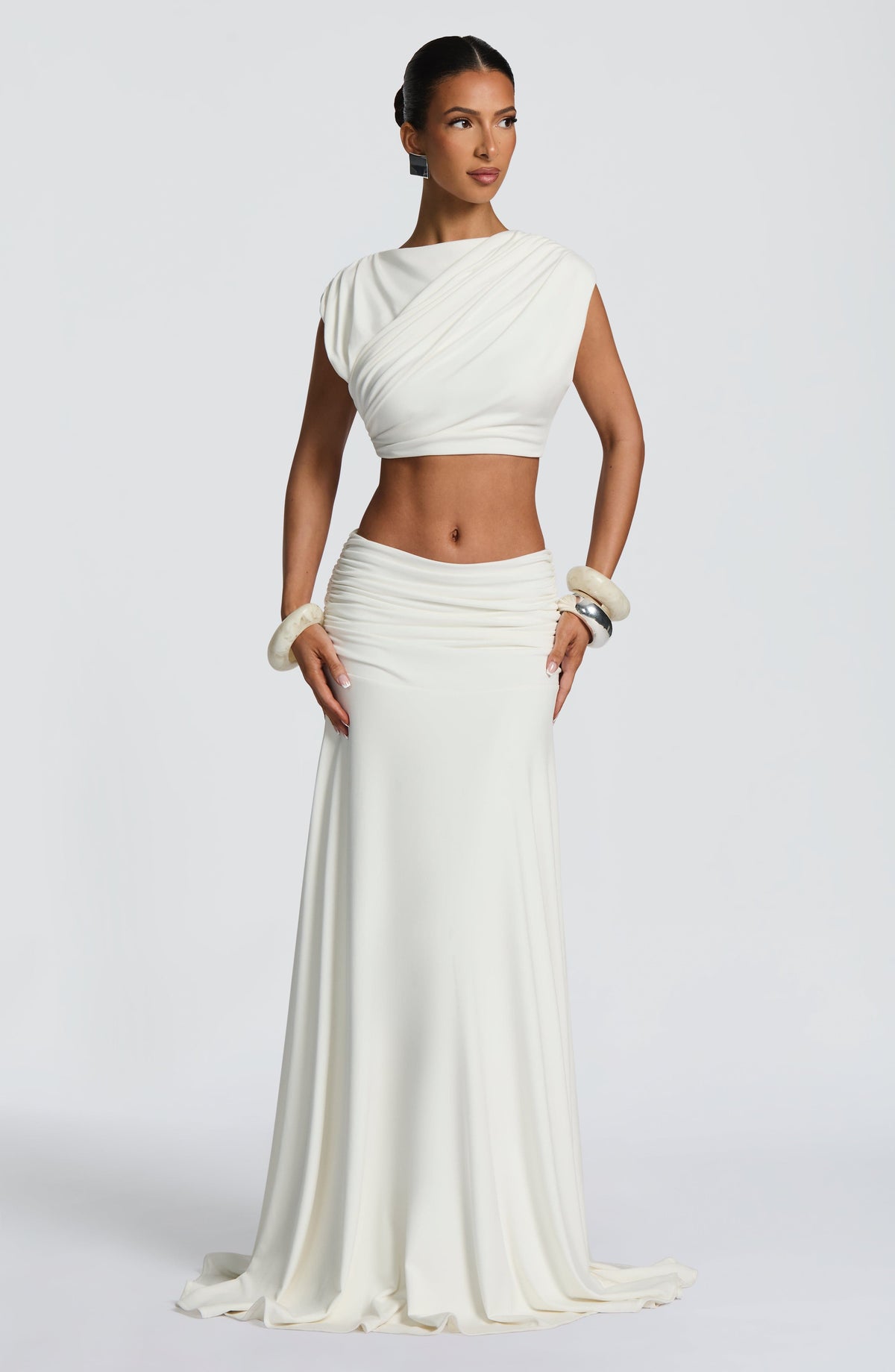 Paige Maxi Skirt - Ivory - Napalia