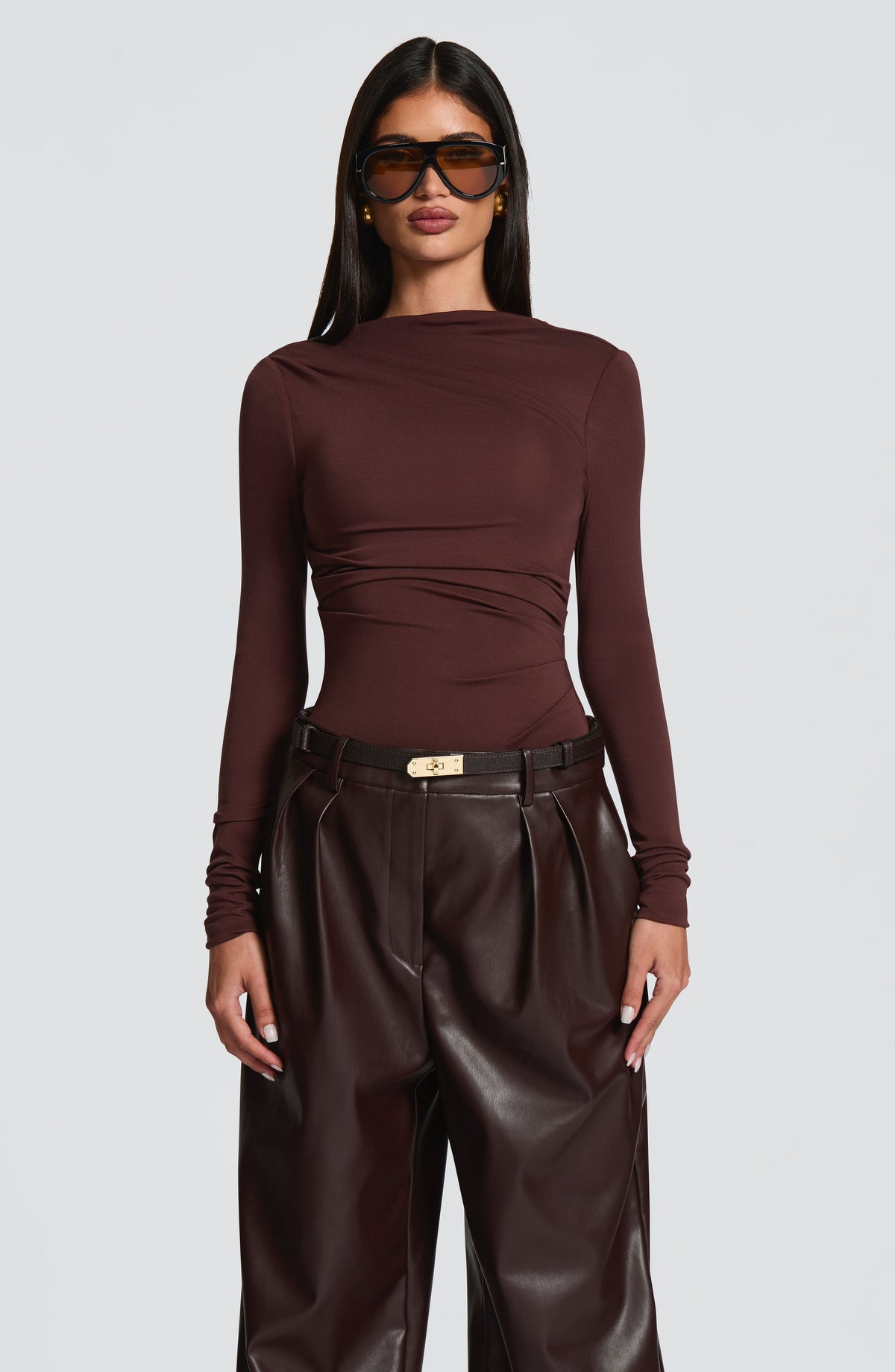 Pearson Bodysuit - Plum Brown - Napalia