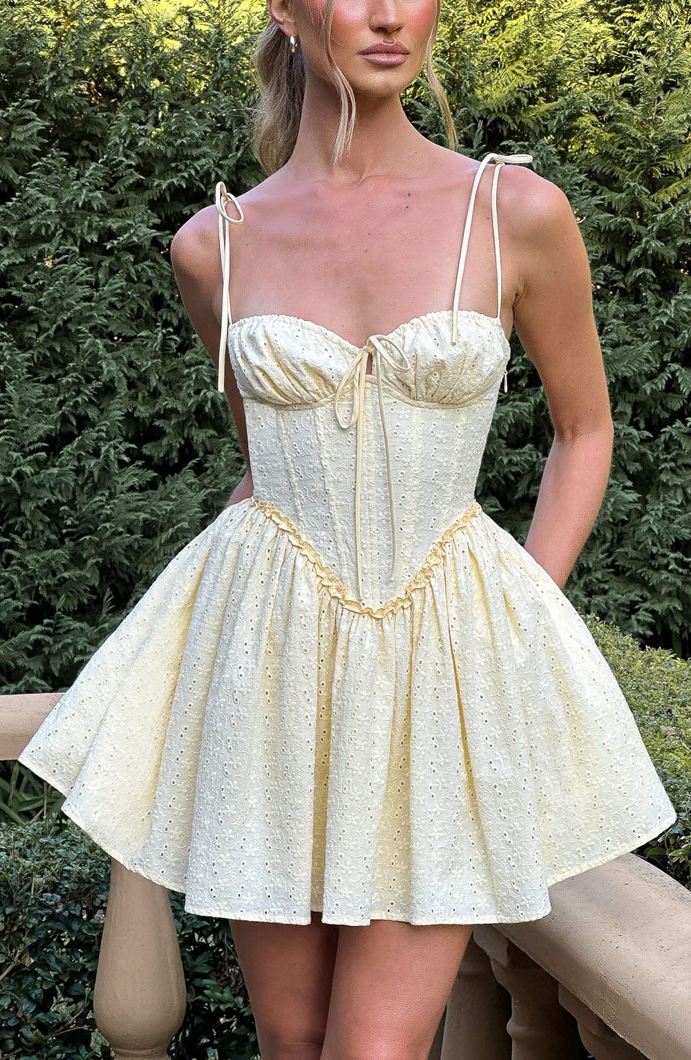 Phoebe Mini Dress - Lemon - Napalia