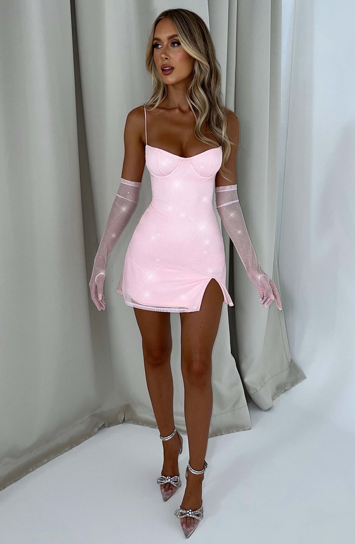 Pixie Mini Dress - Pink Sparkle - Napalia