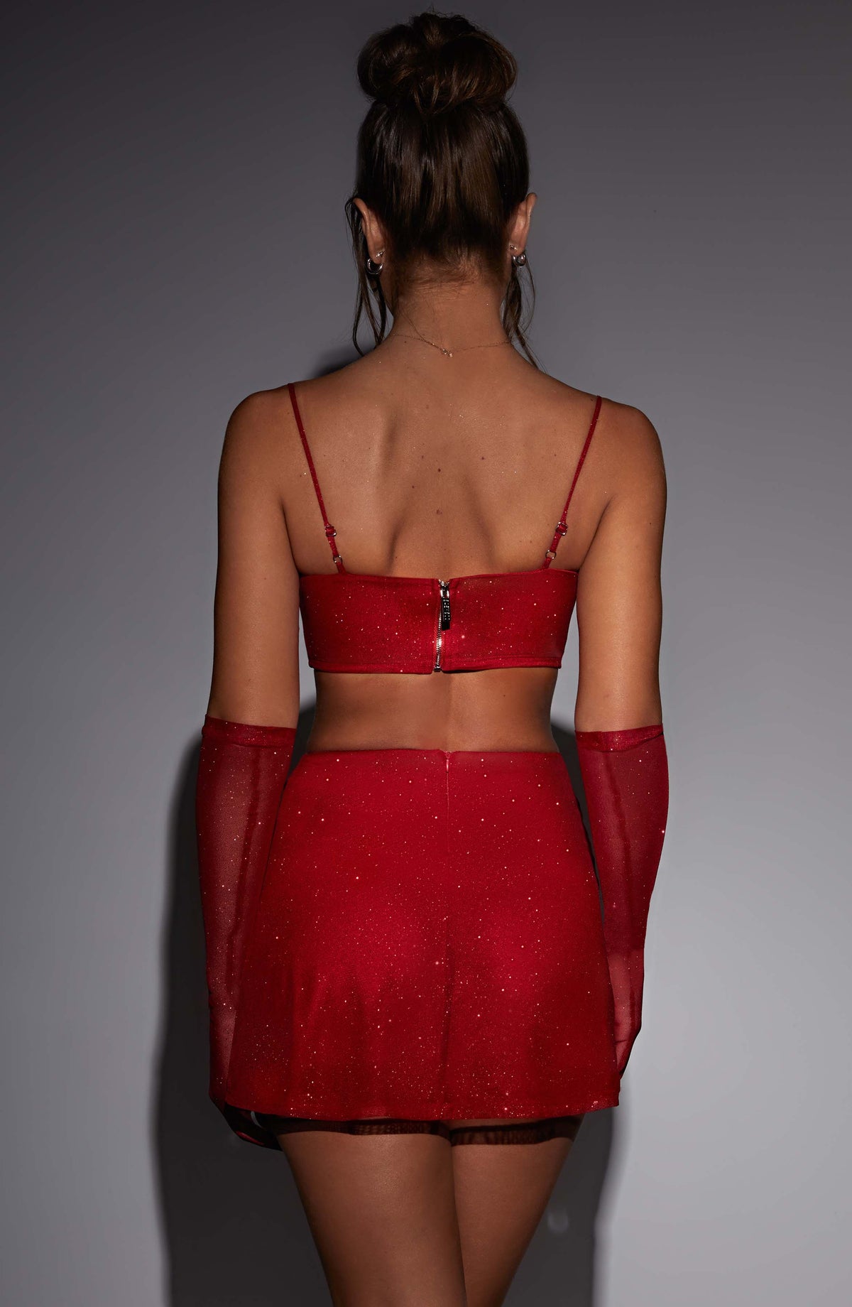 Posie Mini Skirt - Red Sparkle - Napalia
