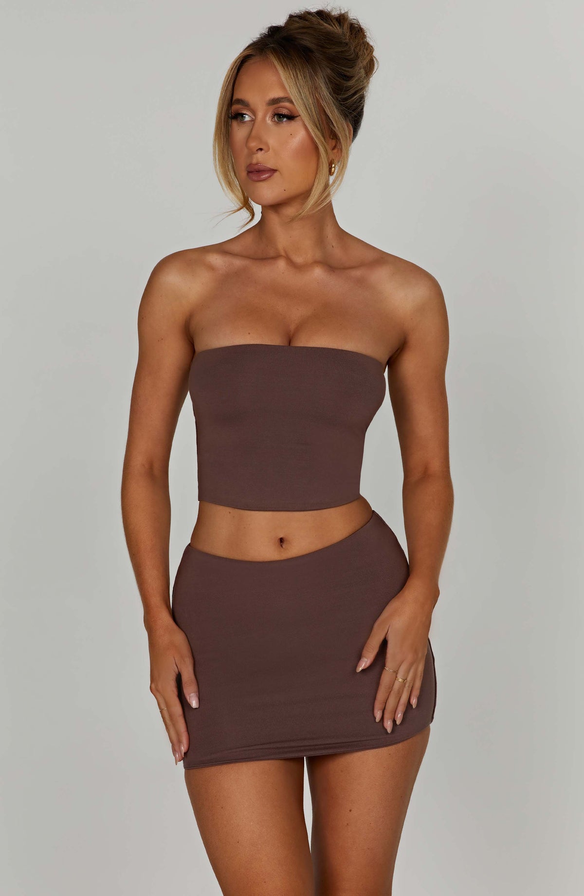 Rein Mini Skirt - Chocolate - Napalia