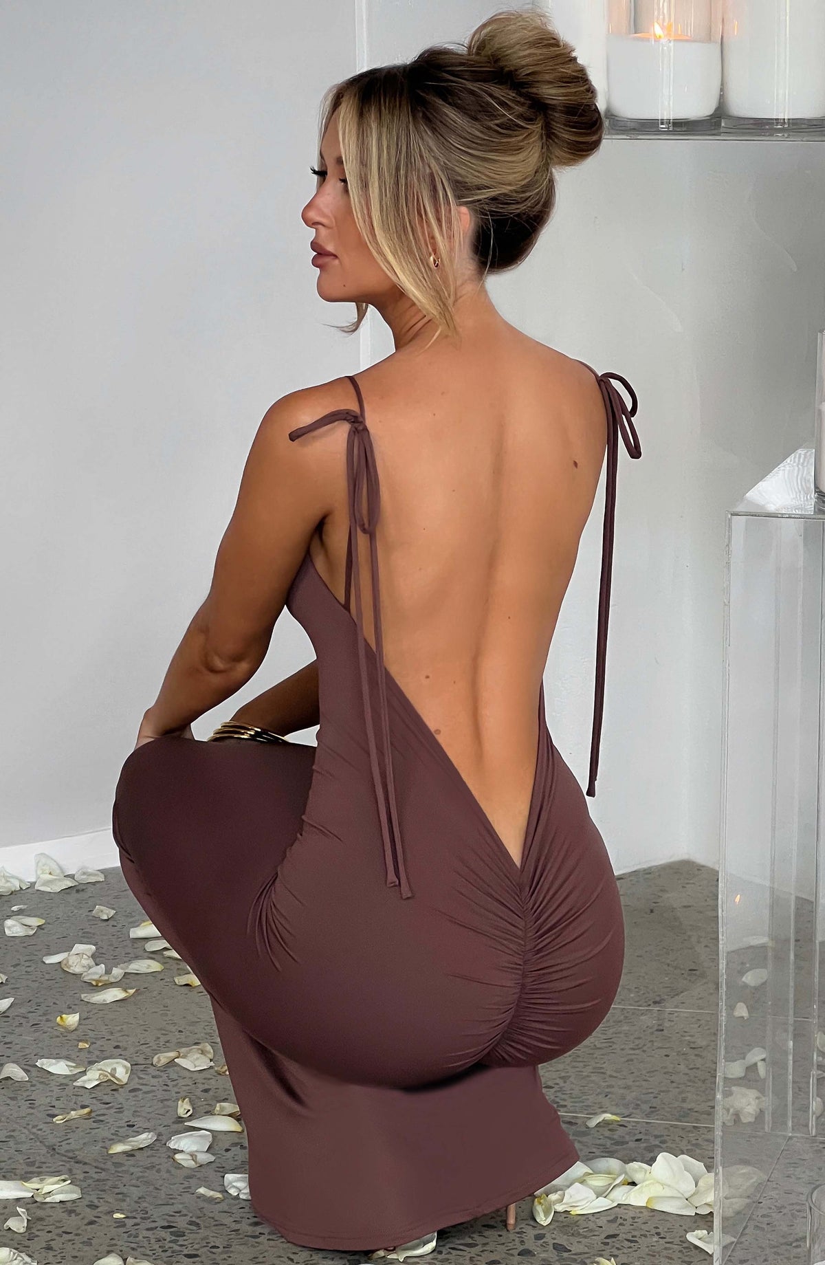 Sanya Maxi Dress - Chocolate - Napalia