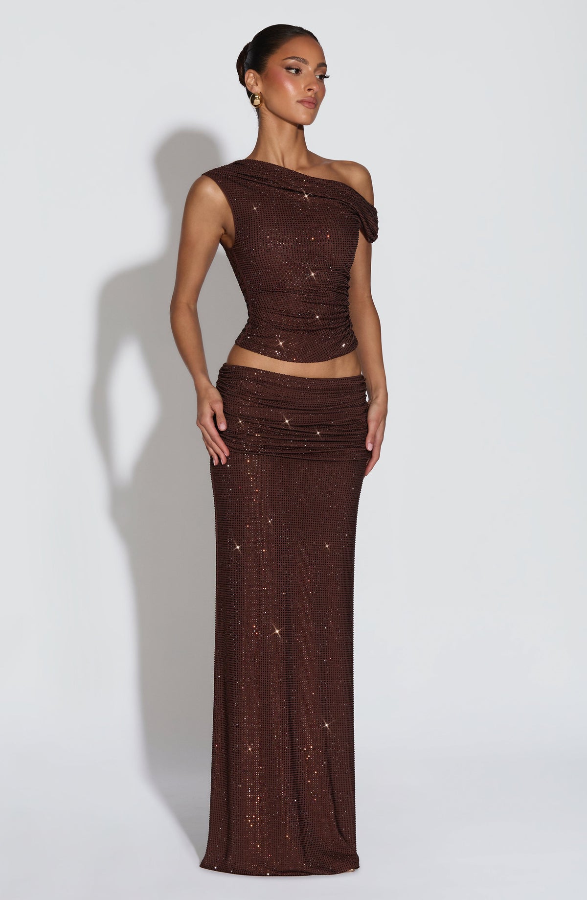 Sterling Maxi Skirt - Plum Brown - Napalia