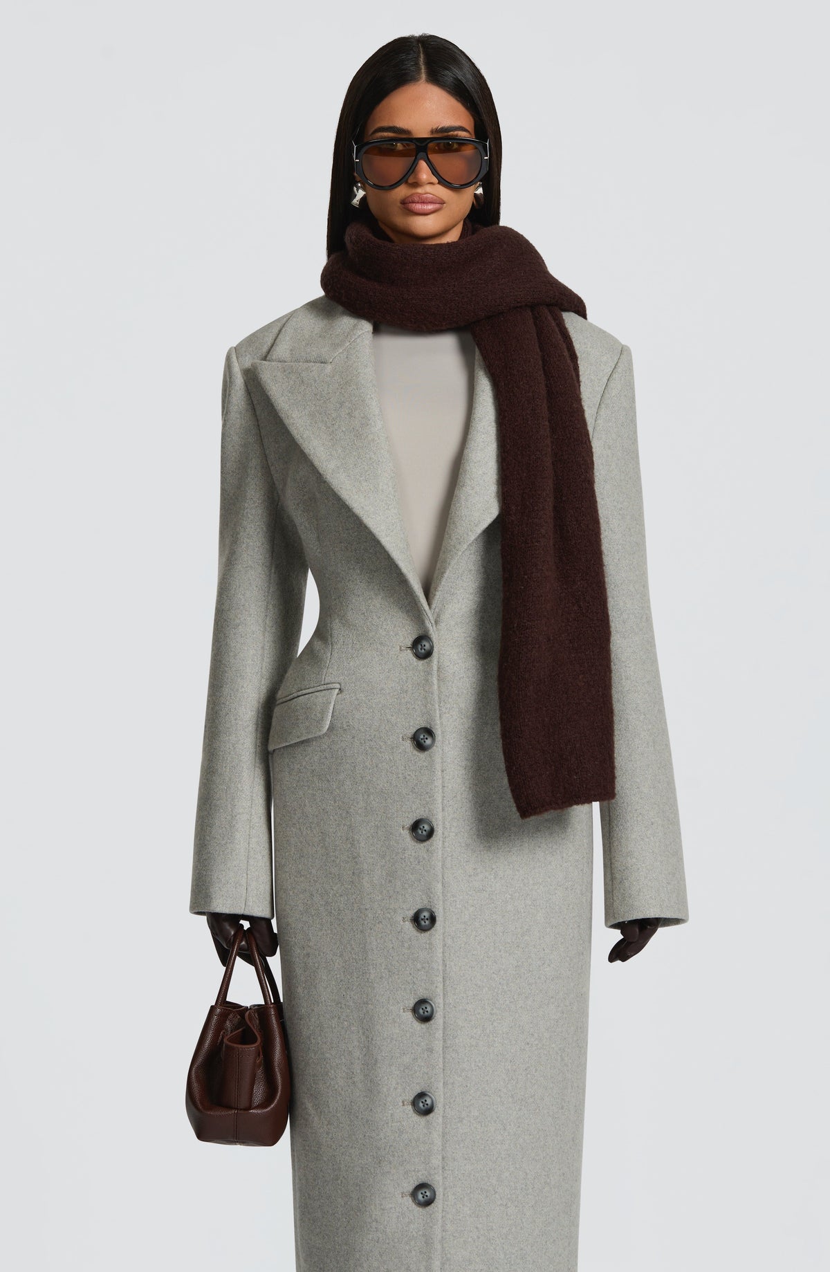 Talin Scarf - Plum Brown - Napalia