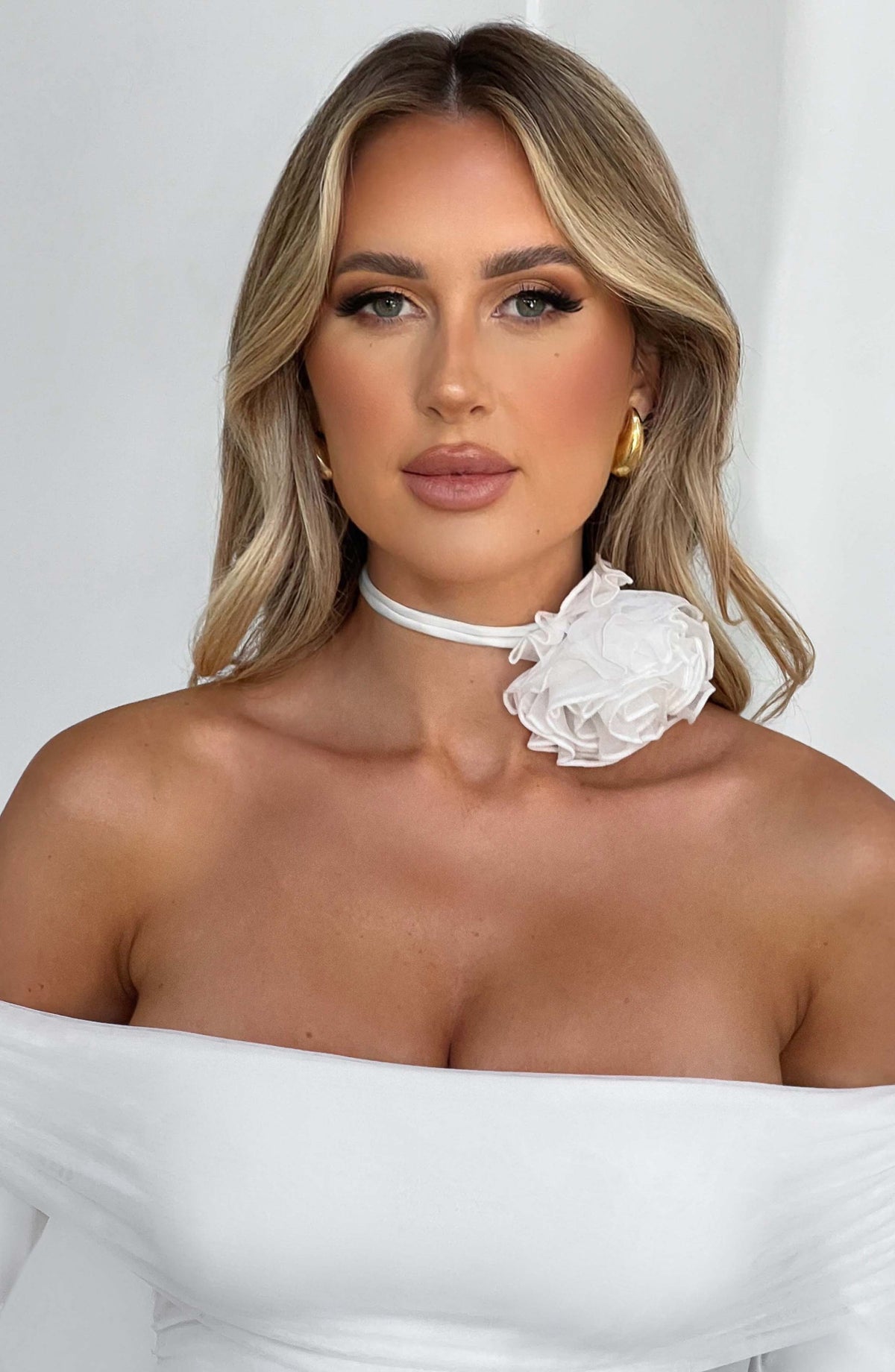 Tilli Floral Neck Tie - Ivory - Napalia