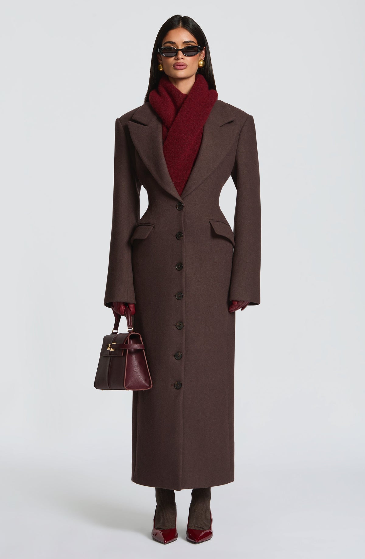Ursula Coat - Plum Brown - Napalia