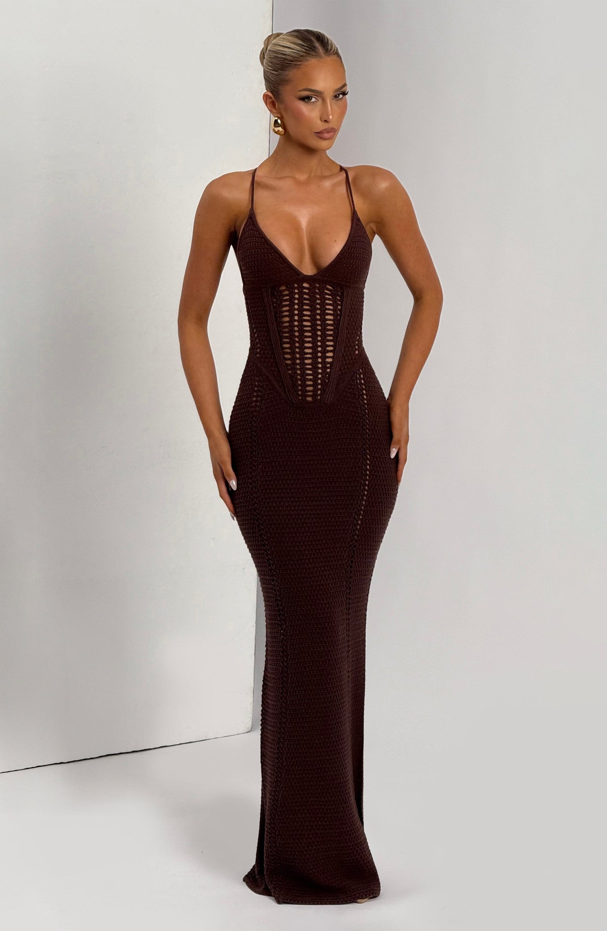 Xanthe Maxi Dress - Plum Brown - Napalia