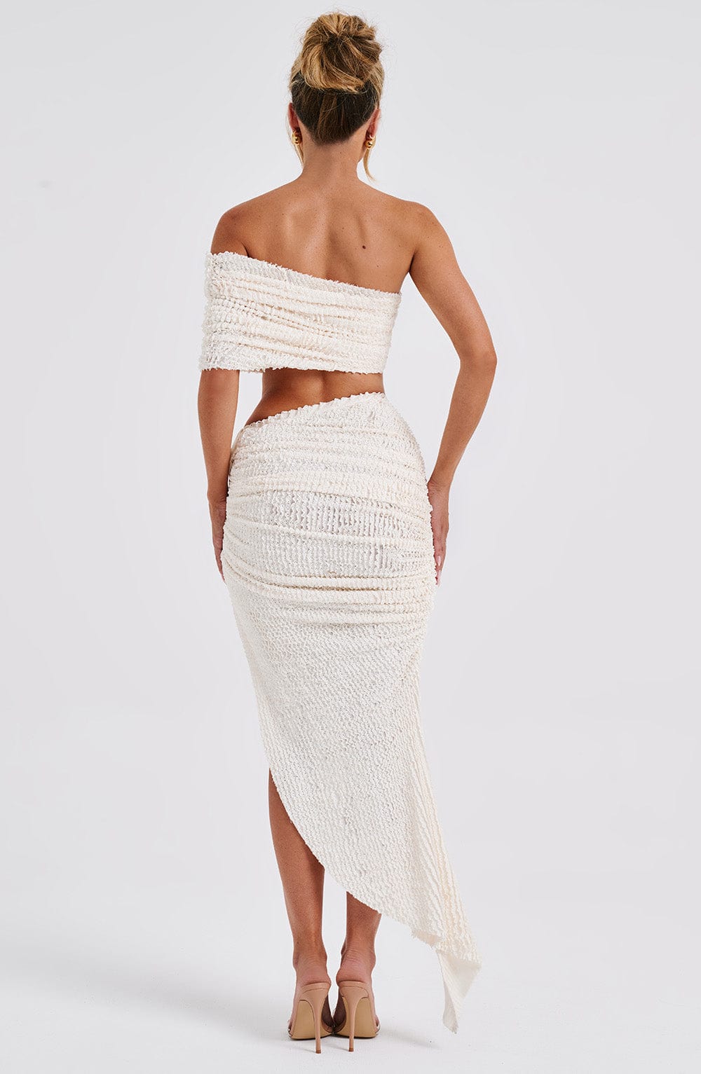 Zina Midi Skirt - Ivory - Napalia