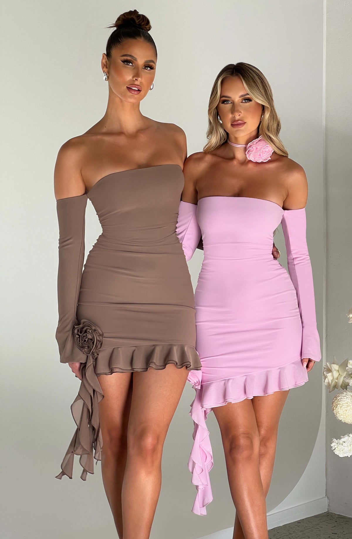 Alix Mini Dress - Chocolate - Napalia