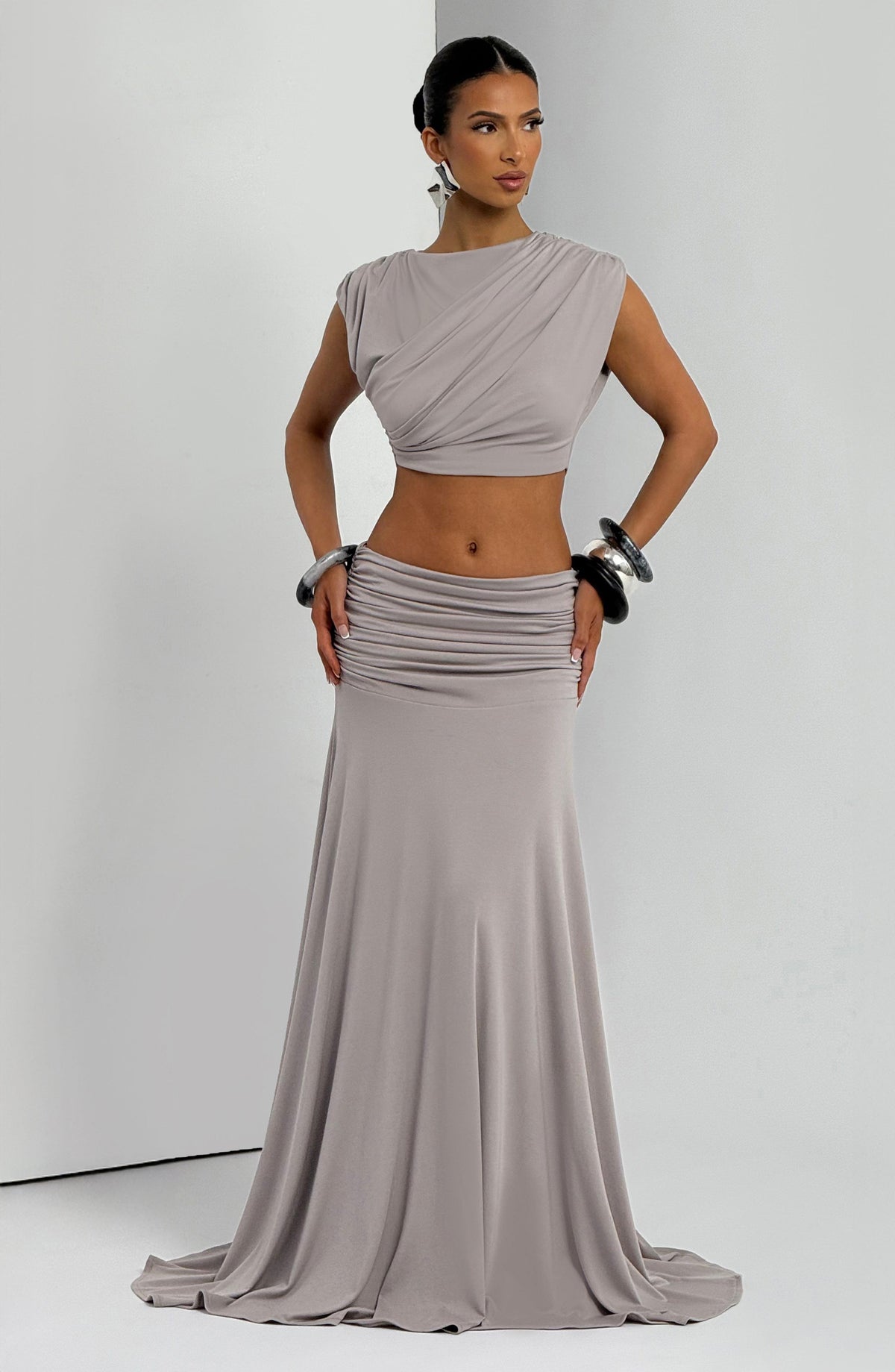 Amara Top - Light Grey - Napalia