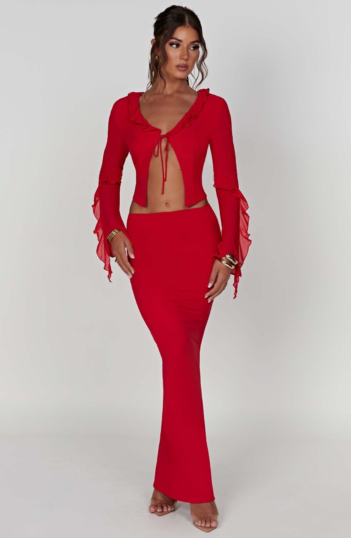 Astrid Maxi Skirt - Red - Napalia