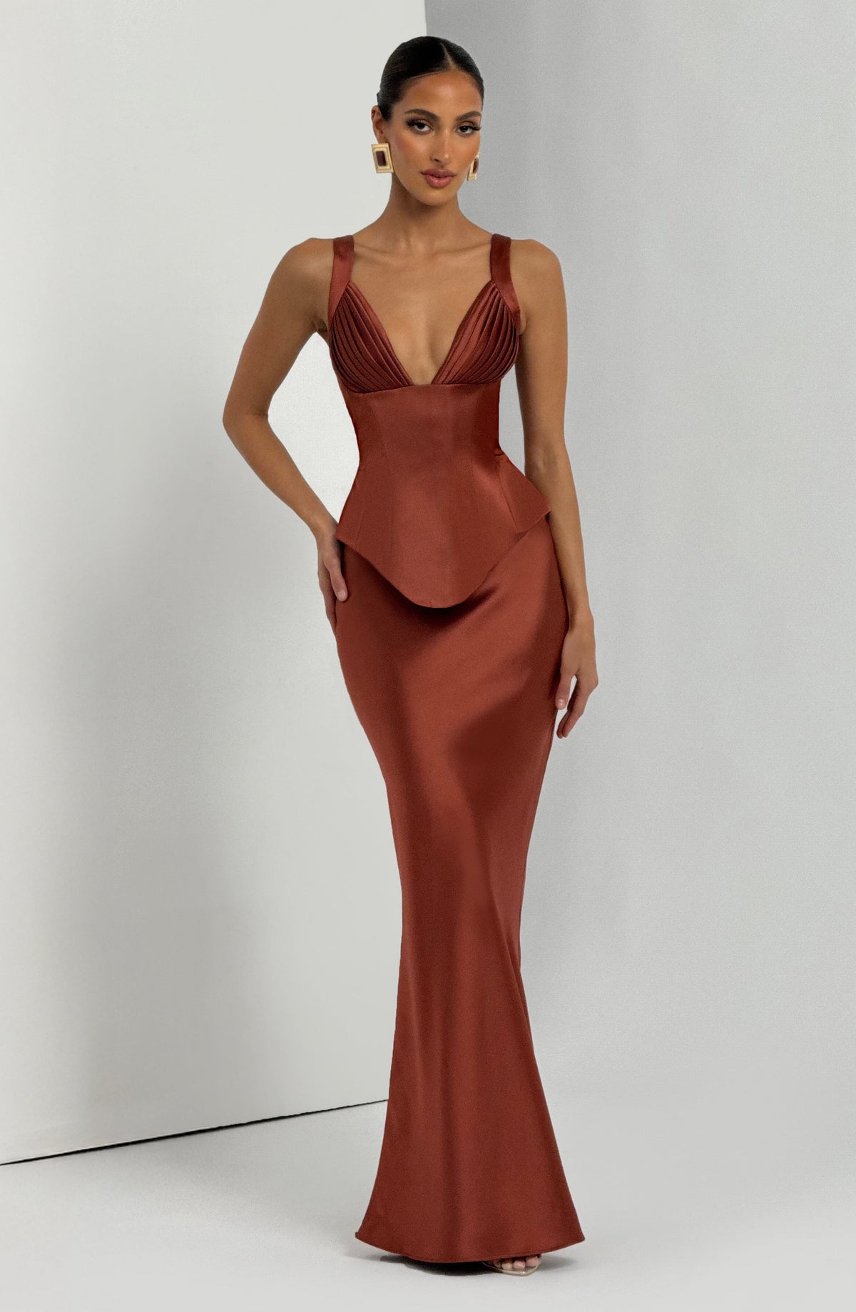 Atlanta Maxi Skirt - Rust - Napalia