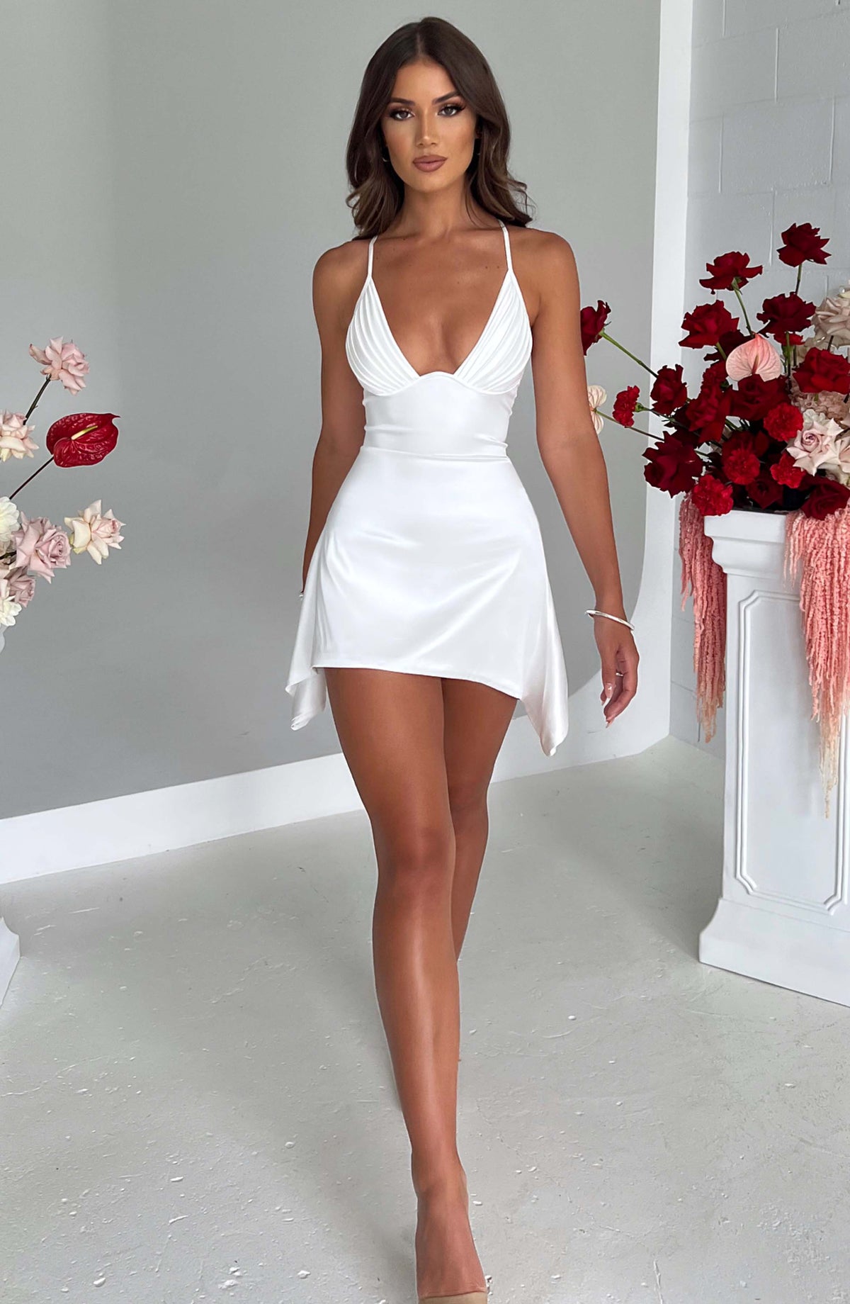 Clarise Mini Dress - Ivory - Napalia
