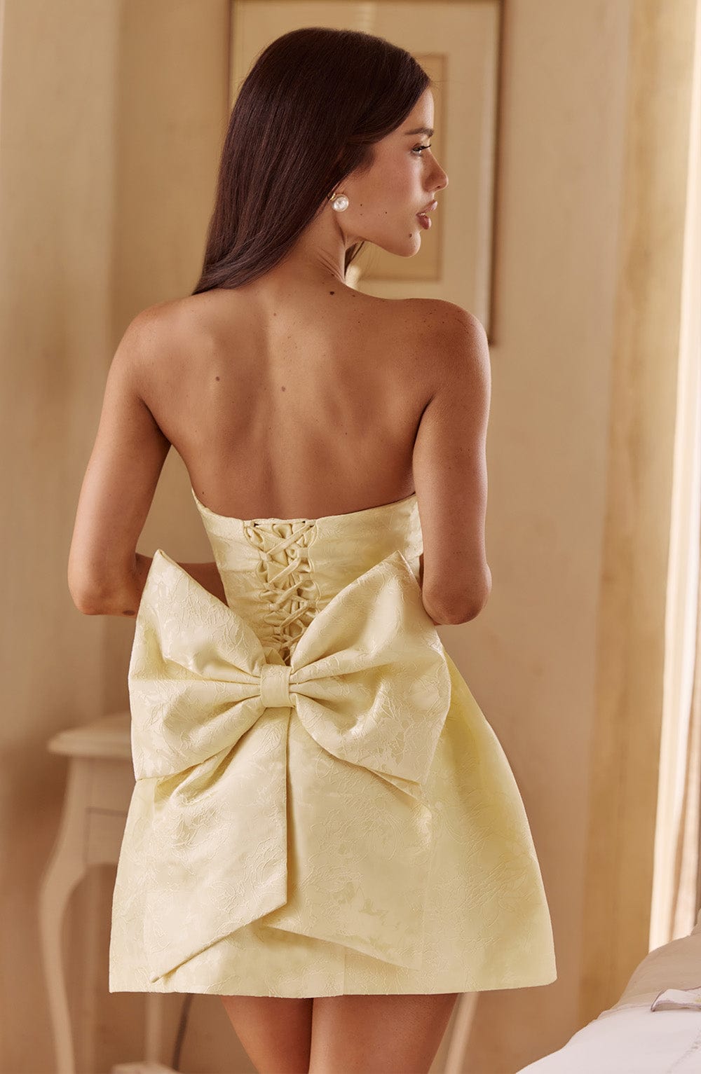 Elenora Mini Dress - Lemon - Napalia