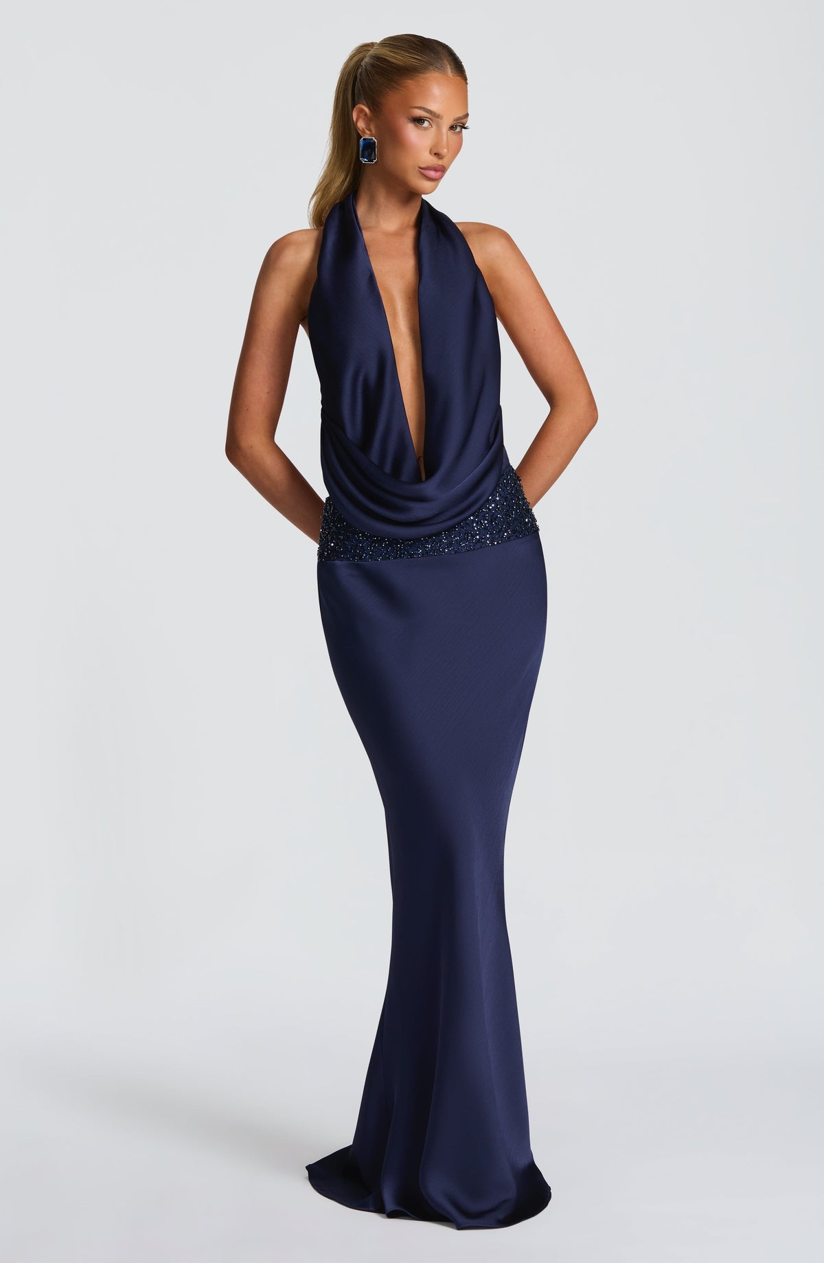 Ira Maxi Skirt - Navy - Napalia