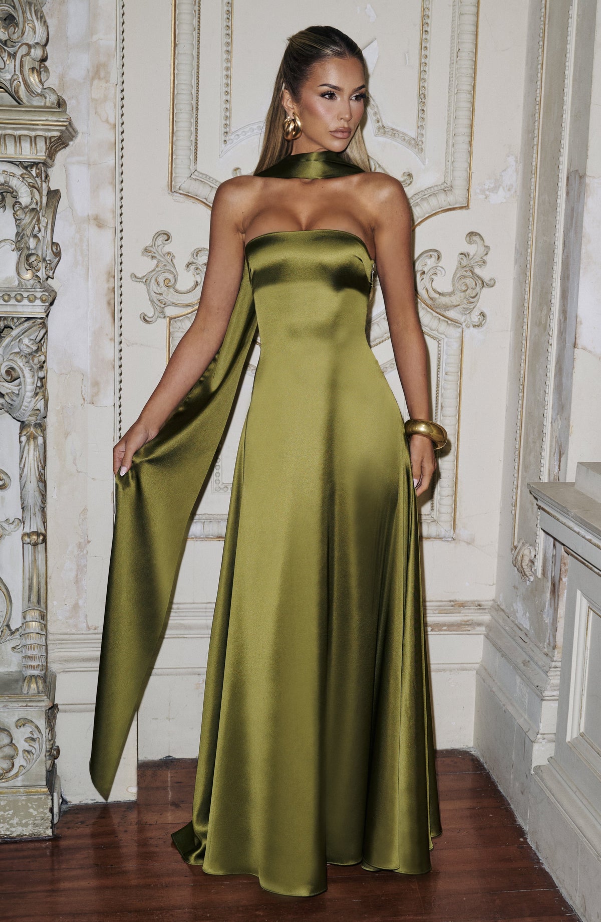 Morven Maxi Dress - Deep Olive - Napalia