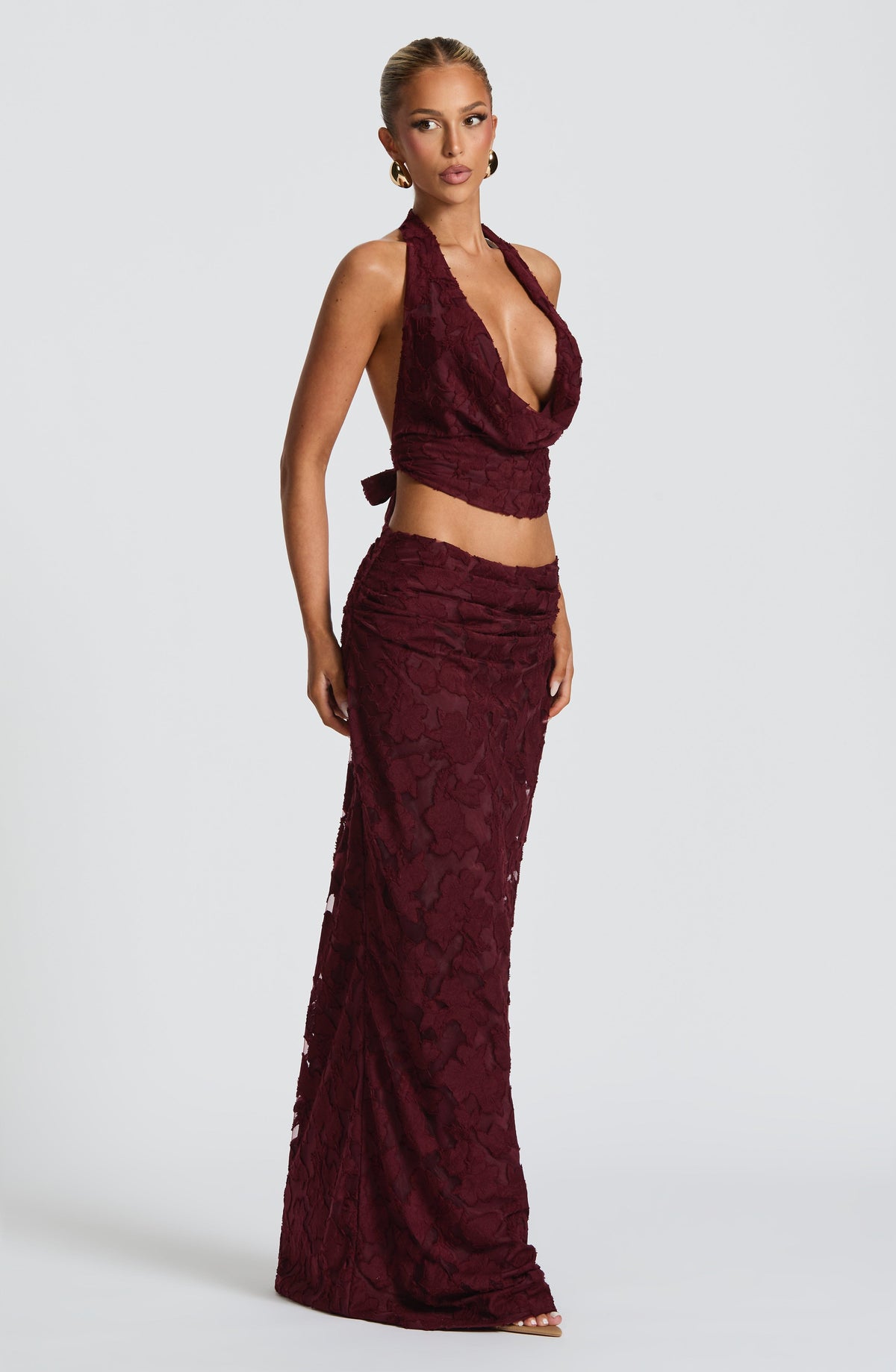 Myra Maxi Skirt - Cherry Lacquer - Napalia