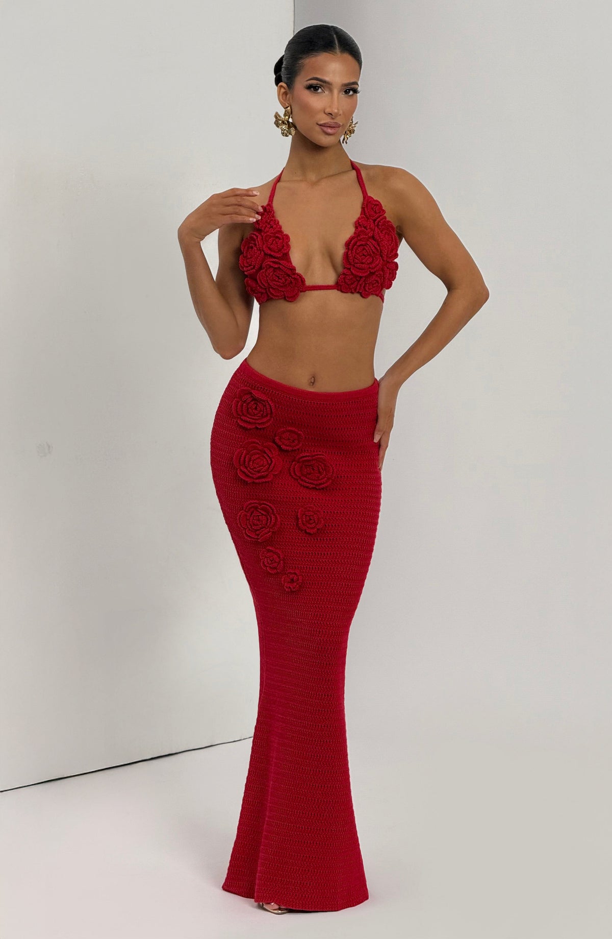 Nerida Maxi Skirt - Red - Napalia
