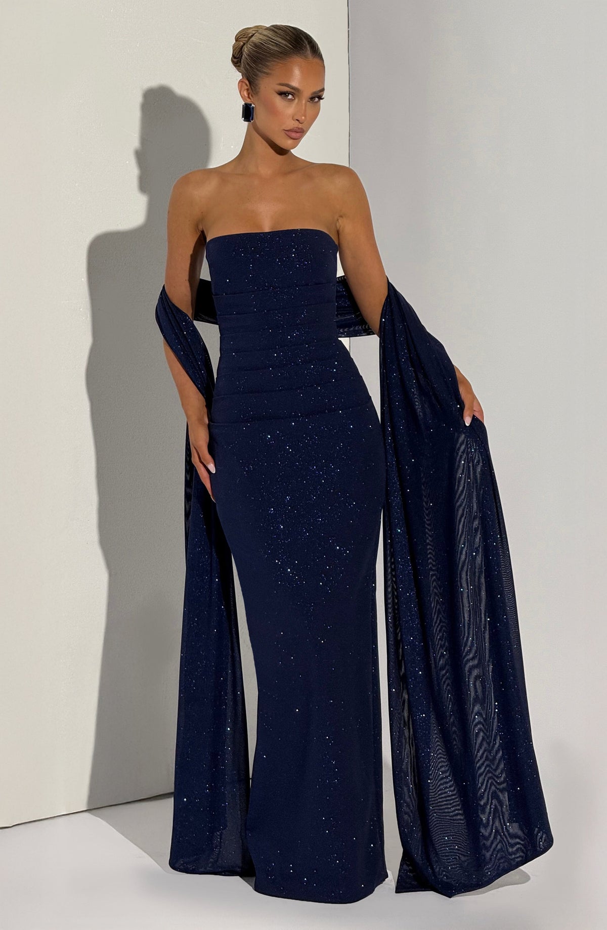 Pandra Maxi Dress - Navy Sparkle - Napalia