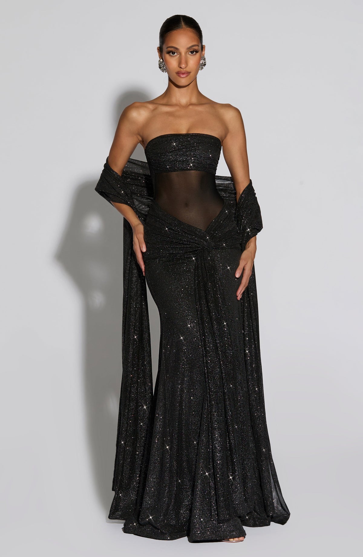 Paula Maxi Dress - Black Sparkle - Napalia