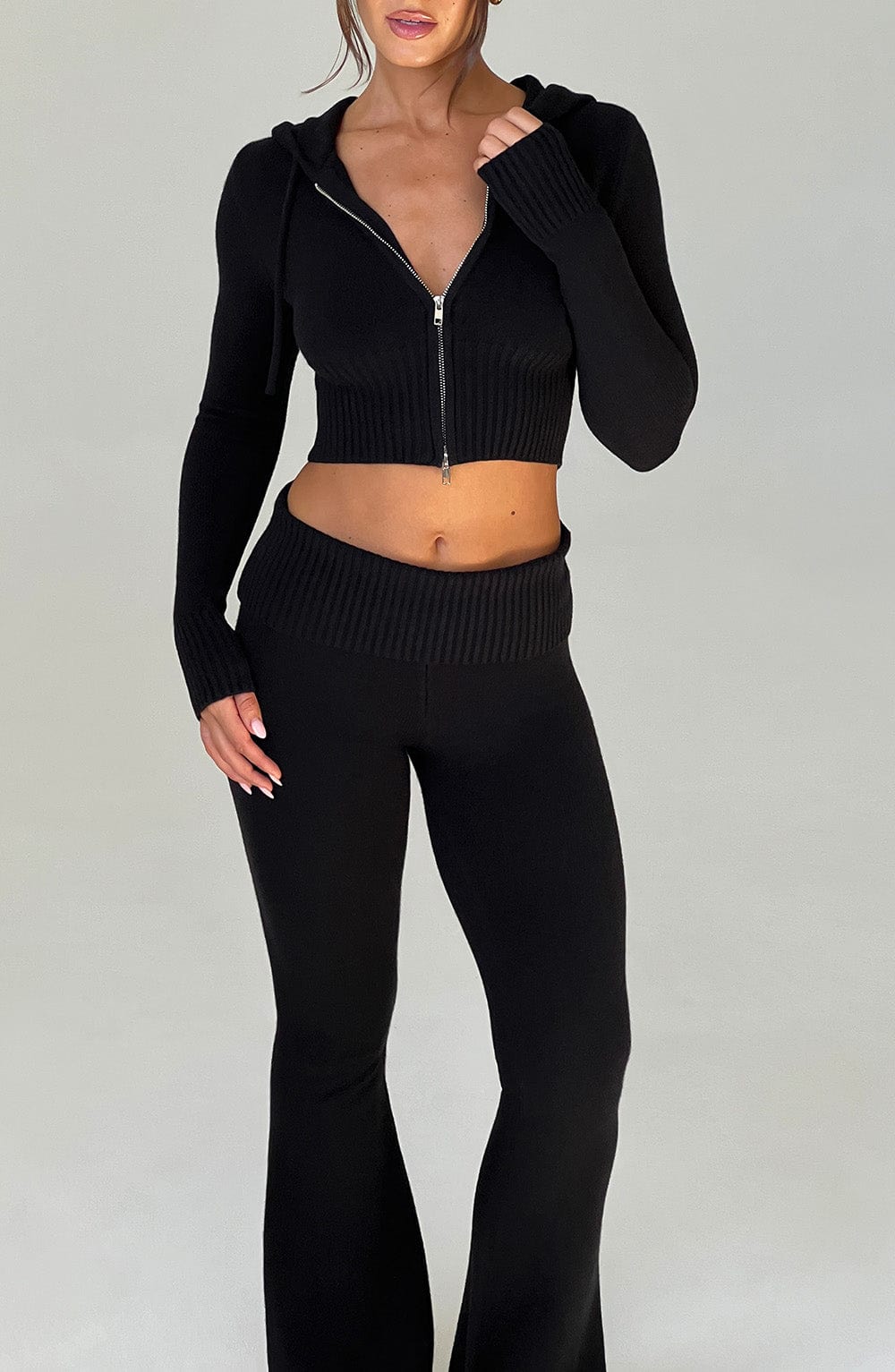 Portia Knit Pants - Black - Napalia